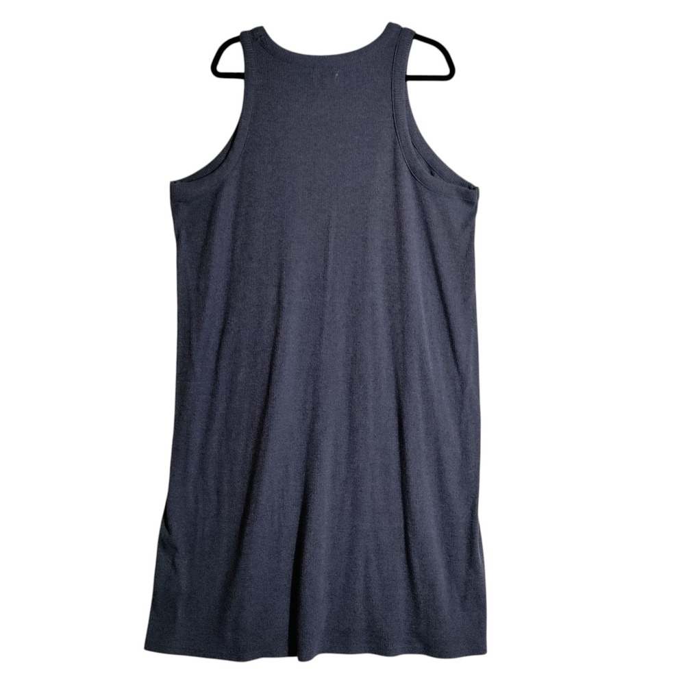 Madewell Womens 2X Charcoal Gray Ribbed Sleeveless Knit Shift Dress NA628